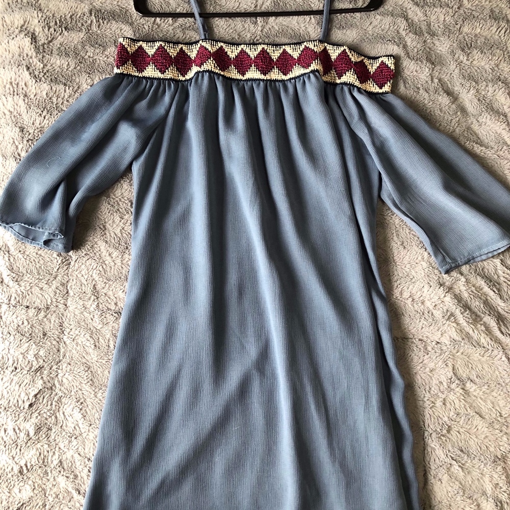 Womens Bohemian Cold Shoulder Dress